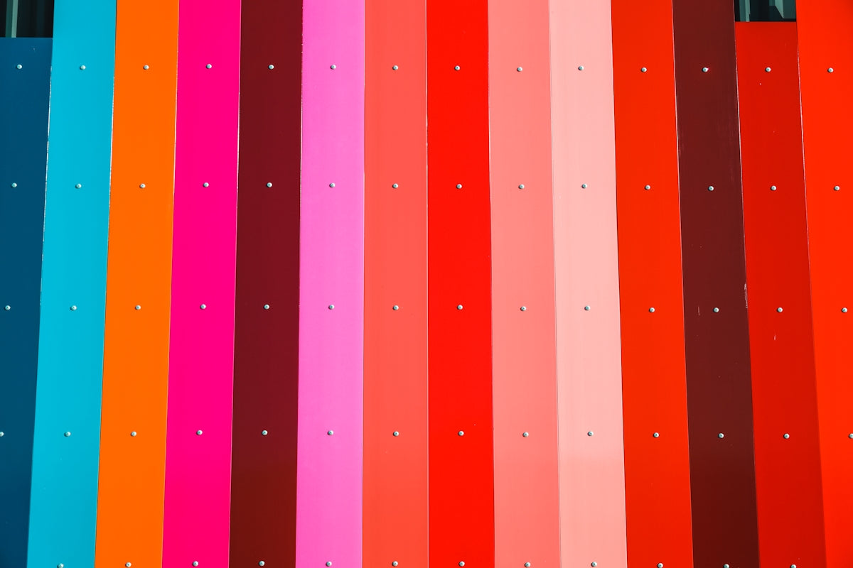 purple and green striped wall