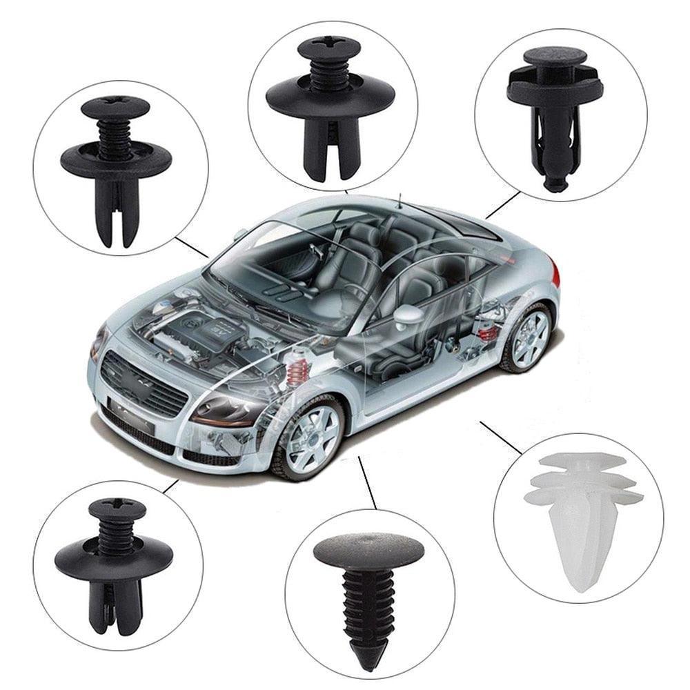 100pcs Mixed Auto Fastener Clip Car Body Push Retainer Pin Rivet Bumper Door Trim Panel Retainer Fastener Kit Car Accessories - ItemBear.com