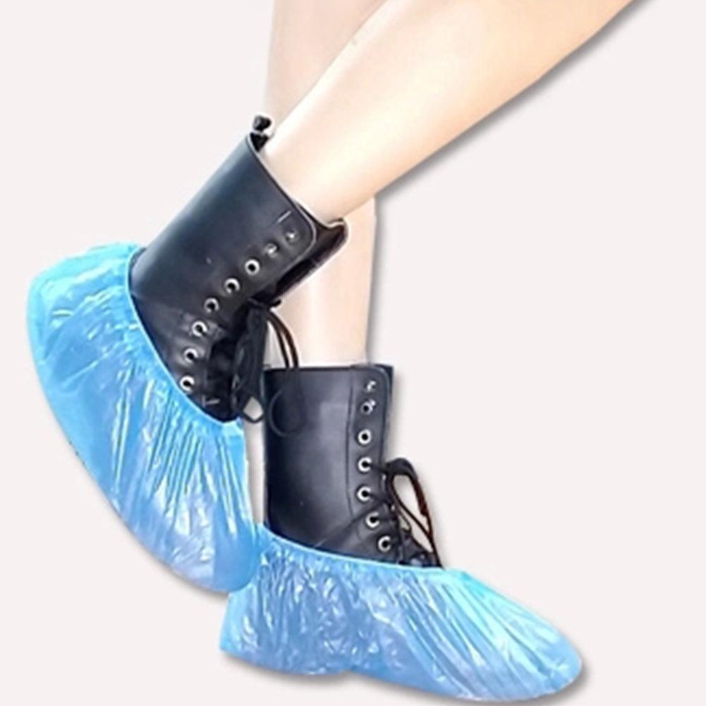 100Pcs Plastic Waterproof Disposable Shoe Covers - ItemBear.com
