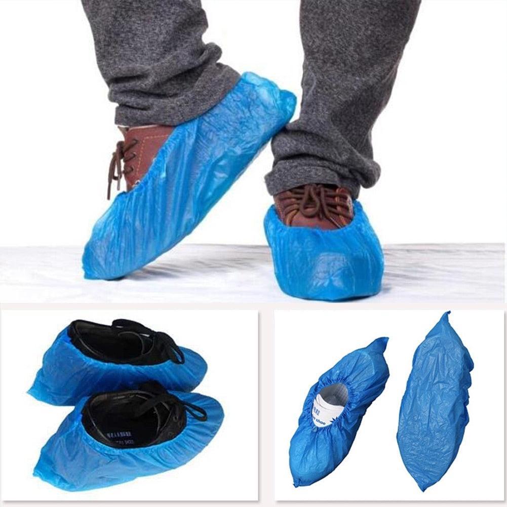 100Pcs Plastic Waterproof Disposable Shoe Covers - ItemBear.com