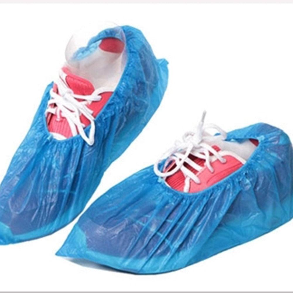 100Pcs Plastic Waterproof Disposable Shoe Covers - ItemBear.com