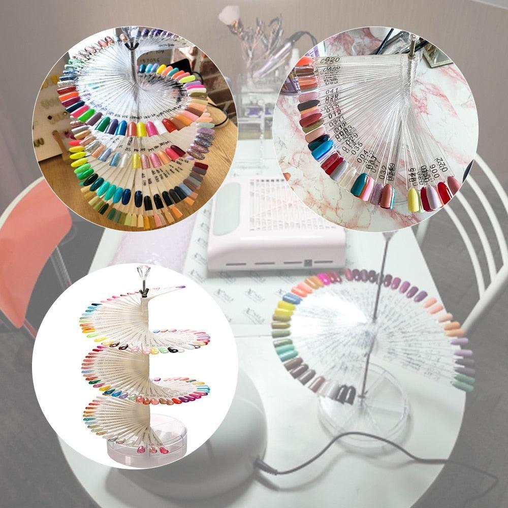 120 Colors Nail Tips Display Stand DIY Nail Art Showing Shelf Gel Nail - ItemBear.com