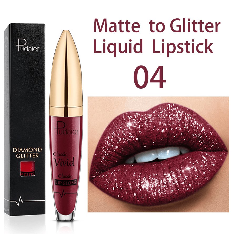 18 Colors Long Lasting Matte Glitter Liquid Shiny Lip Gloss - ItemBear.com