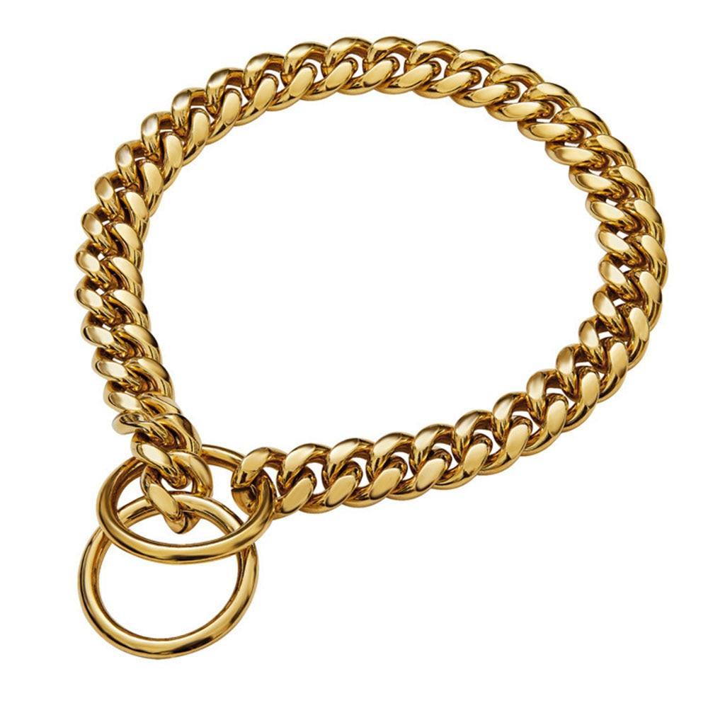18K Gold Cuban Link Chain Collar for Dogs - ItemBear.com