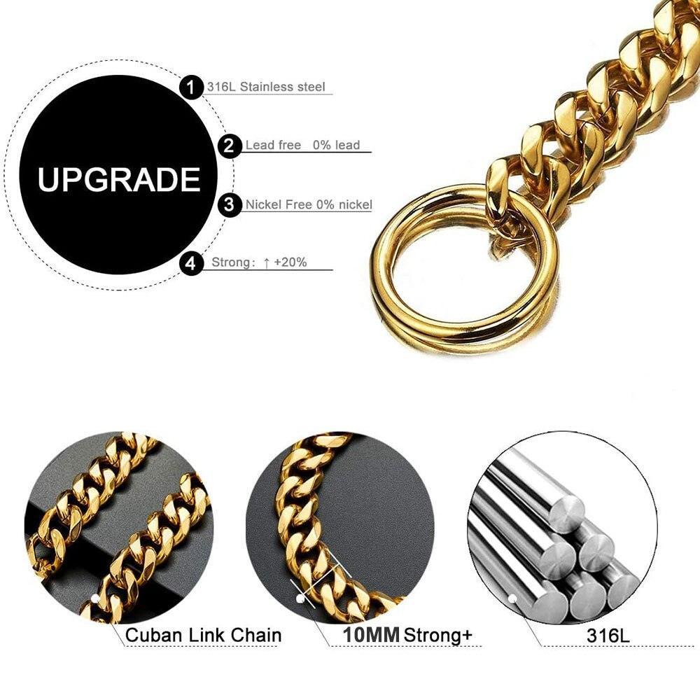 18K Gold Cuban Link Chain Collar for Dogs - ItemBear.com