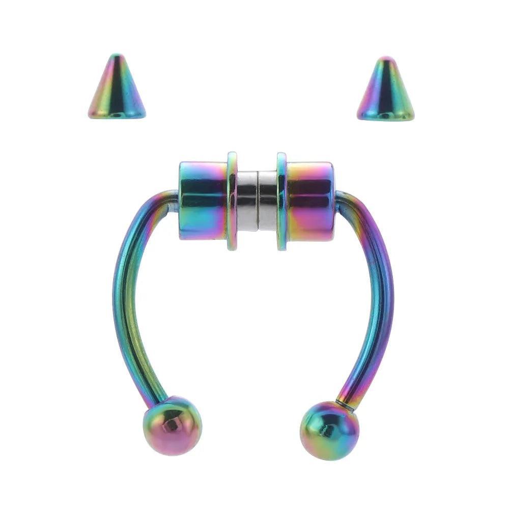 1pcs U Shaped Fake Nose Ring Hip Hoop Septum Rock Stainless Steel Magnet Nose Piercing Punk Piercing Body Jewelry Free shipping - ItemBear.com