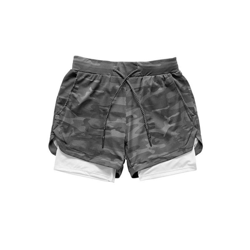 2021 Camo Running Shorts Men 2 In 1 Double-deck Quick Dry GYM Sport Shorts Fitness Jogging Workout Shorts Men Sports Short Pants - ItemBear.com
