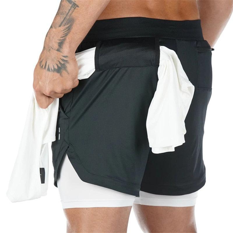 2021 Camo Running Shorts Men 2 In 1 Double-deck Quick Dry GYM Sport Shorts Fitness Jogging Workout Shorts Men Sports Short Pants - ItemBear.com
