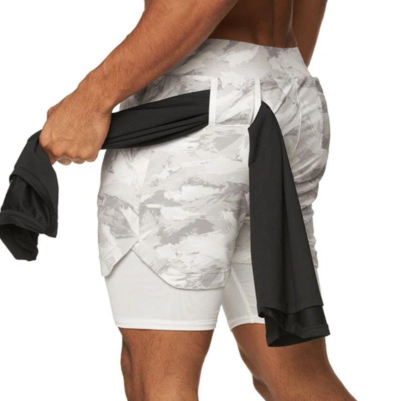 2021 Camo Running Shorts Men 2 In 1 Double-deck Quick Dry GYM Sport Shorts Fitness Jogging Workout Shorts Men Sports Short Pants - ItemBear.com
