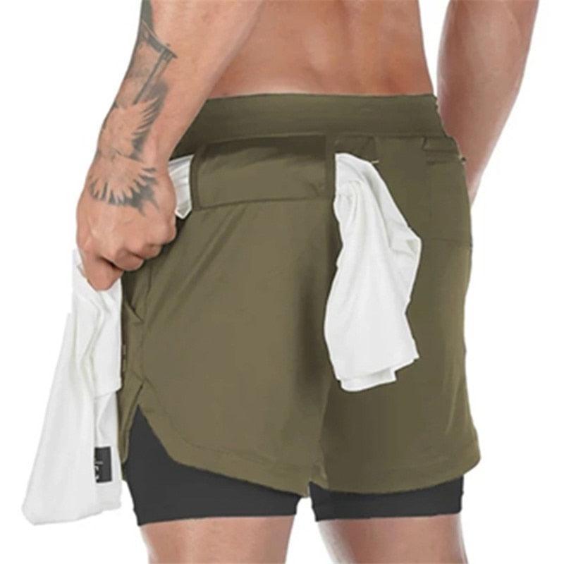2021 Camo Running Shorts Men 2 In 1 Double-deck Quick Dry GYM Sport Shorts Fitness Jogging Workout Shorts Men Sports Short Pants - ItemBear.com