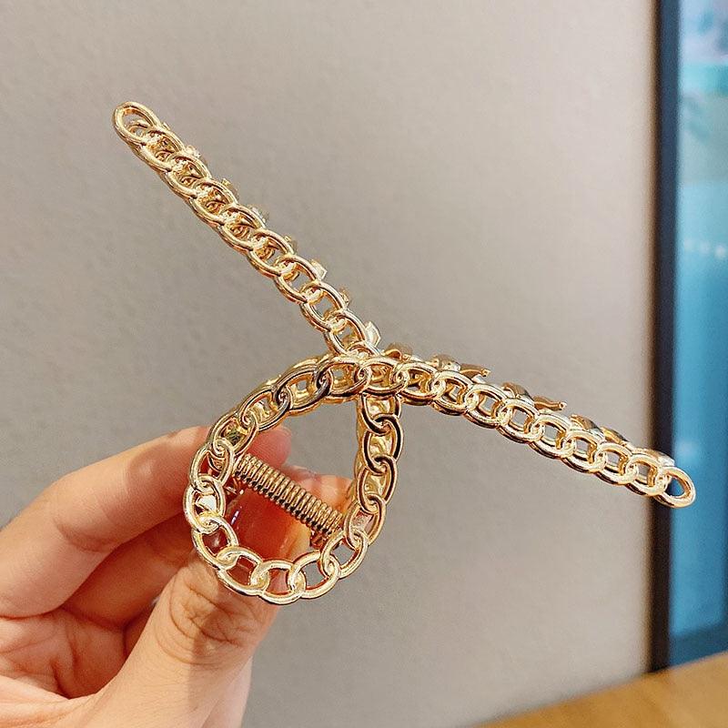 2021 New Women Elegant Gold Silver Hollow Geometric Metal Hair Claw Vintage Hair Clips Headband Hairpin Fashion Hair Accessories - ItemBear.com