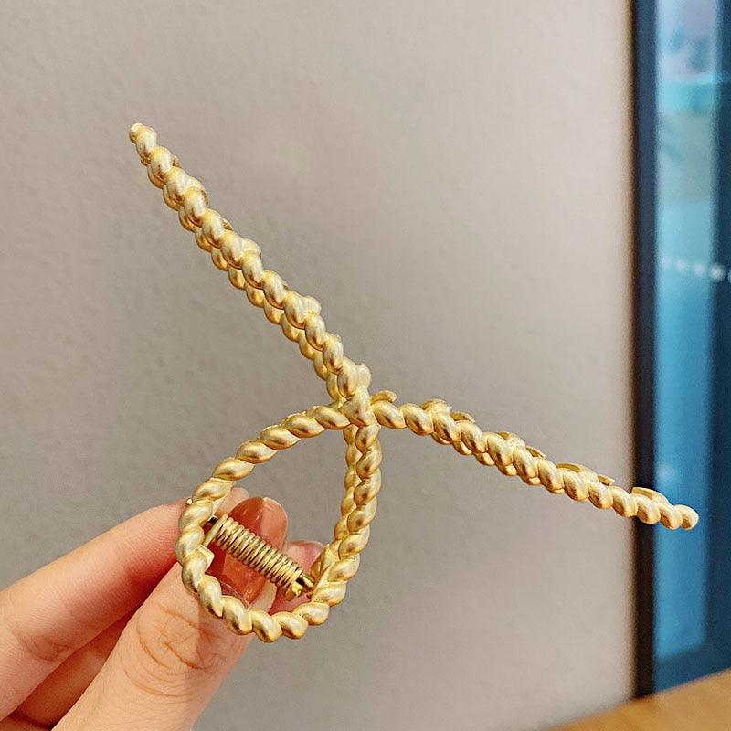 2021 New Women Elegant Gold Silver Hollow Geometric Metal Hair Claw Vintage Hair Clips Headband Hairpin Fashion Hair Accessories - ItemBear.com