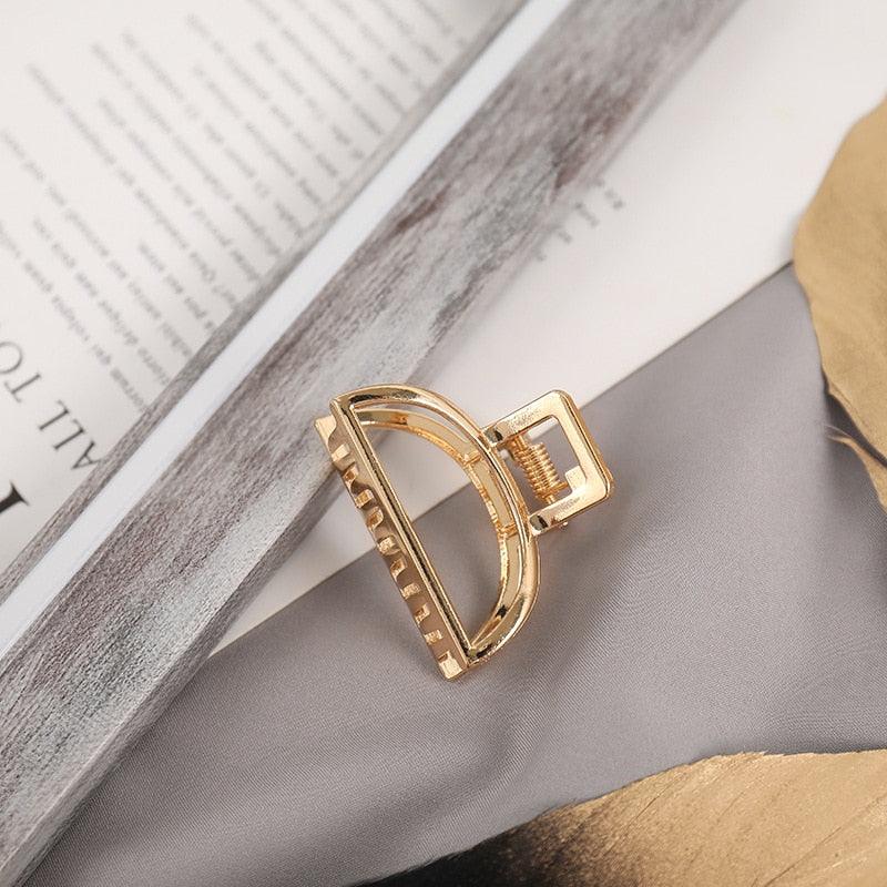 2021 New Women Elegant Gold Silver Hollow Geometric Metal Hair Claw Vintage Hair Clips Headband Hairpin Fashion Hair Accessories - ItemBear.com