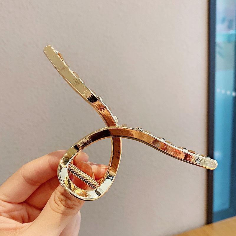 2021 New Women Elegant Gold Silver Hollow Geometric Metal Hair Claw Vintage Hair Clips Headband Hairpin Fashion Hair Accessories - ItemBear.com