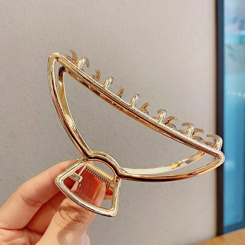 2021 New Women Elegant Gold Silver Hollow Geometric Metal Hair Claw Vintage Hair Clips Headband Hairpin Fashion Hair Accessories - ItemBear.com