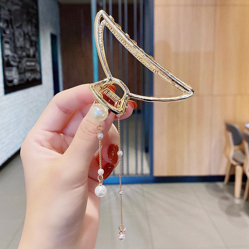 2021 New Women Elegant Gold Silver Hollow Geometric Metal Hair Claw Vintage Hair Clips Headband Hairpin Fashion Hair Accessories - ItemBear.com