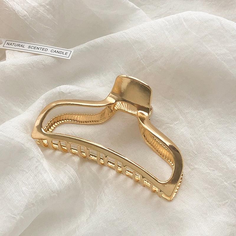 2021 New Women Elegant Gold Silver Hollow Geometric Metal Hair Claw Vintage Hair Clips Headband Hairpin Fashion Hair Accessories - ItemBear.com