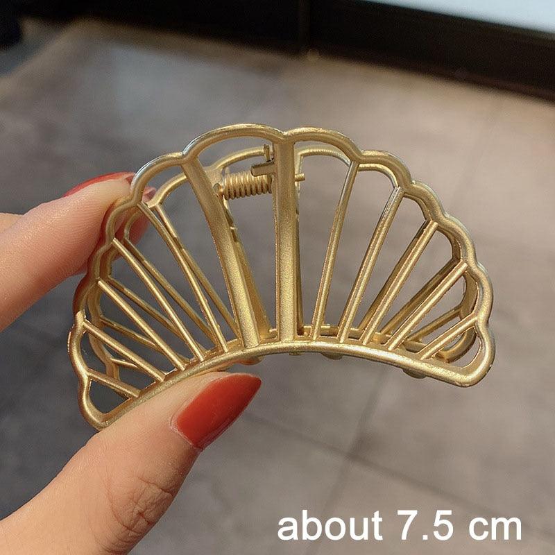 2021 New Women Elegant Gold Silver Hollow Geometric Metal Hair Claw Vintage Hair Clips Headband Hairpin Fashion Hair Accessories - ItemBear.com