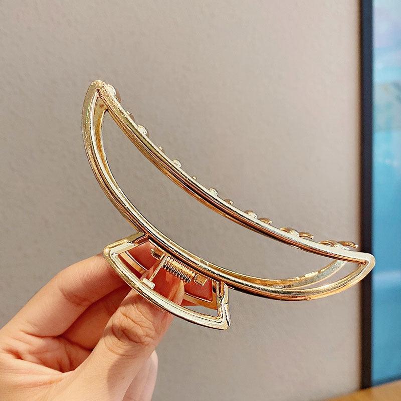 2021 New Women Elegant Gold Silver Hollow Geometric Metal Hair Claw Vintage Hair Clips Headband Hairpin Fashion Hair Accessories - ItemBear.com