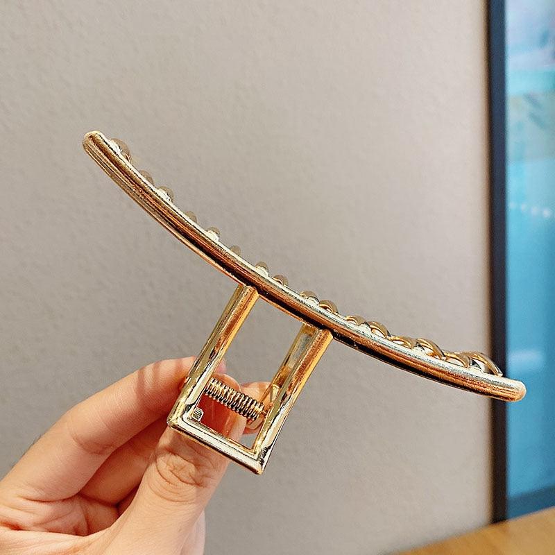 2021 New Women Elegant Gold Silver Hollow Geometric Metal Hair Claw Vintage Hair Clips Headband Hairpin Fashion Hair Accessories - ItemBear.com