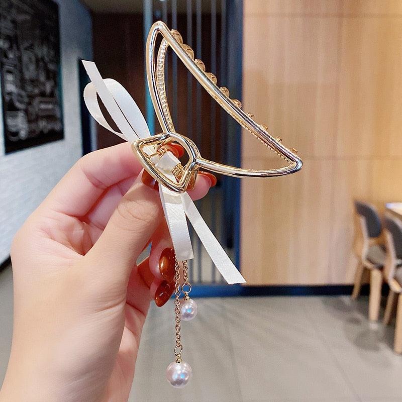 2021 New Women Elegant Gold Silver Hollow Geometric Metal Hair Claw Vintage Hair Clips Headband Hairpin Fashion Hair Accessories - ItemBear.com