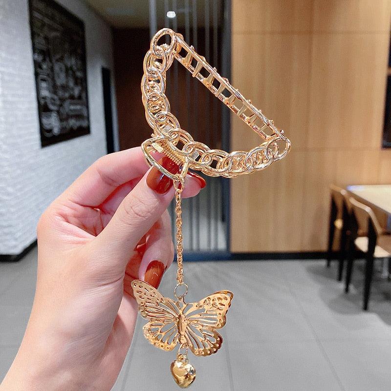 2021 New Women Elegant Gold Silver Hollow Geometric Metal Hair Claw Vintage Hair Clips Headband Hairpin Fashion Hair Accessories - ItemBear.com