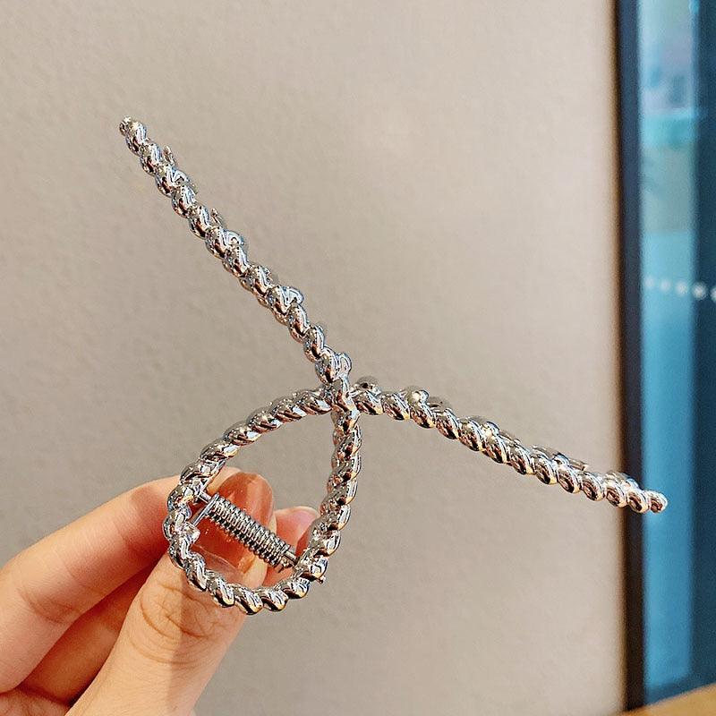 2021 New Women Elegant Gold Silver Hollow Geometric Metal Hair Claw Vintage Hair Clips Headband Hairpin Fashion Hair Accessories - ItemBear.com