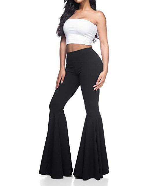 2021 summer new women's mermaid. Waist casual fashion pleated flared pants - ItemBear.com