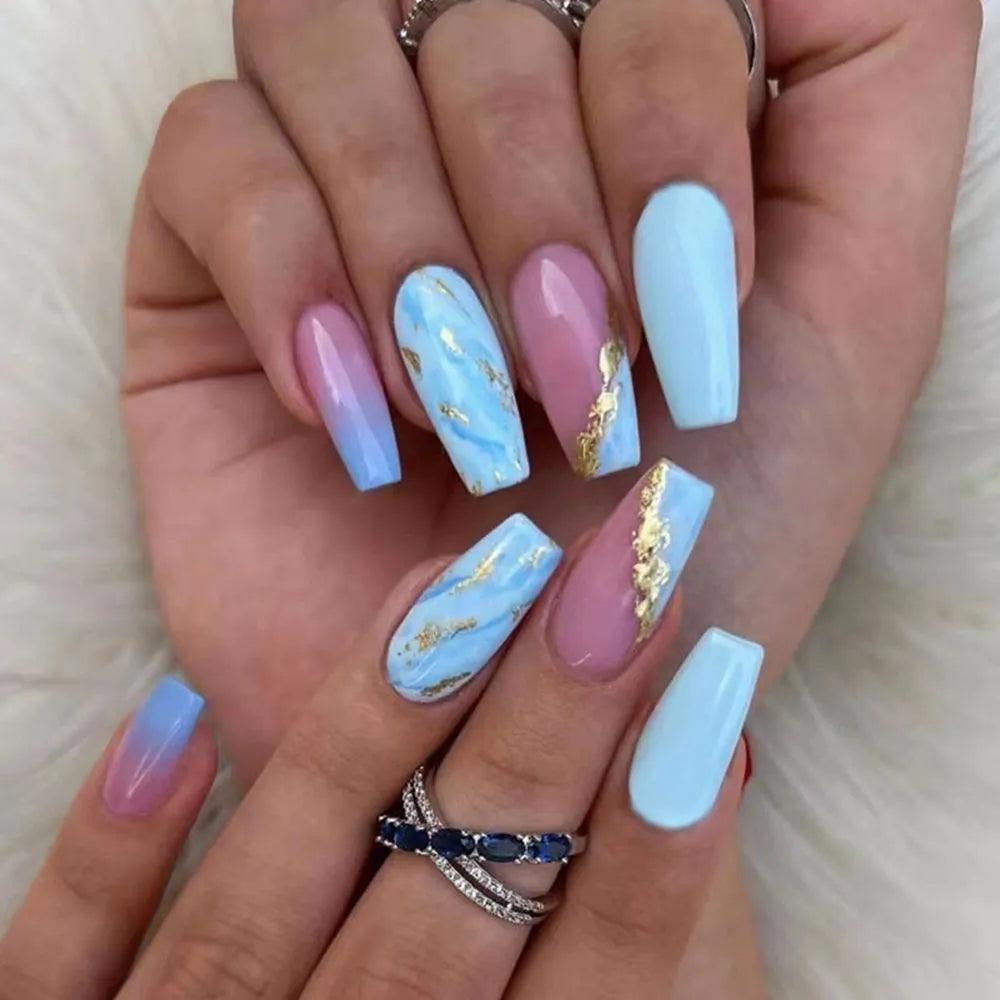 24Pcs/Box Charming Pink Flame Short Ballet Wearable Fake Nails press on Square Head Full Cover Detachable Finished Fingernails - ItemBear.com