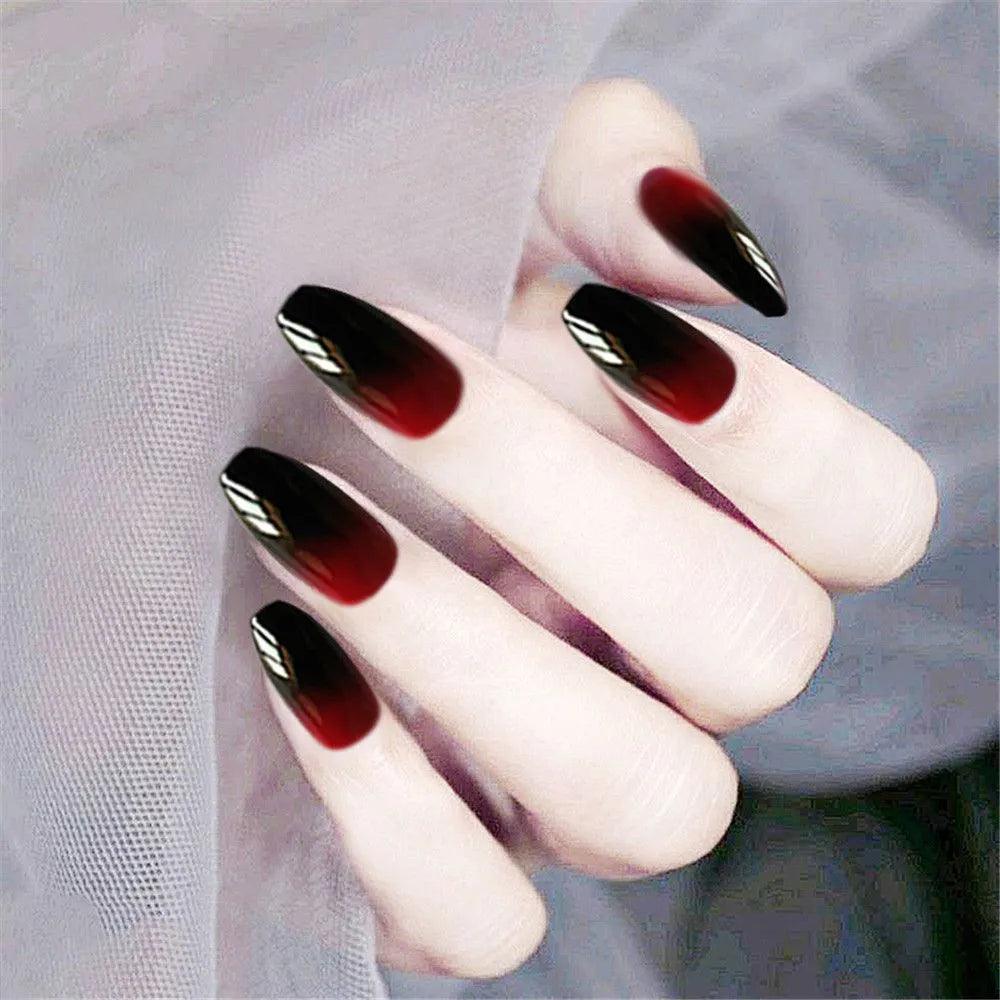 24Pcs/Box Charming Pink Flame Short Ballet Wearable Fake Nails press on Square Head Full Cover Detachable Finished Fingernails - ItemBear.com