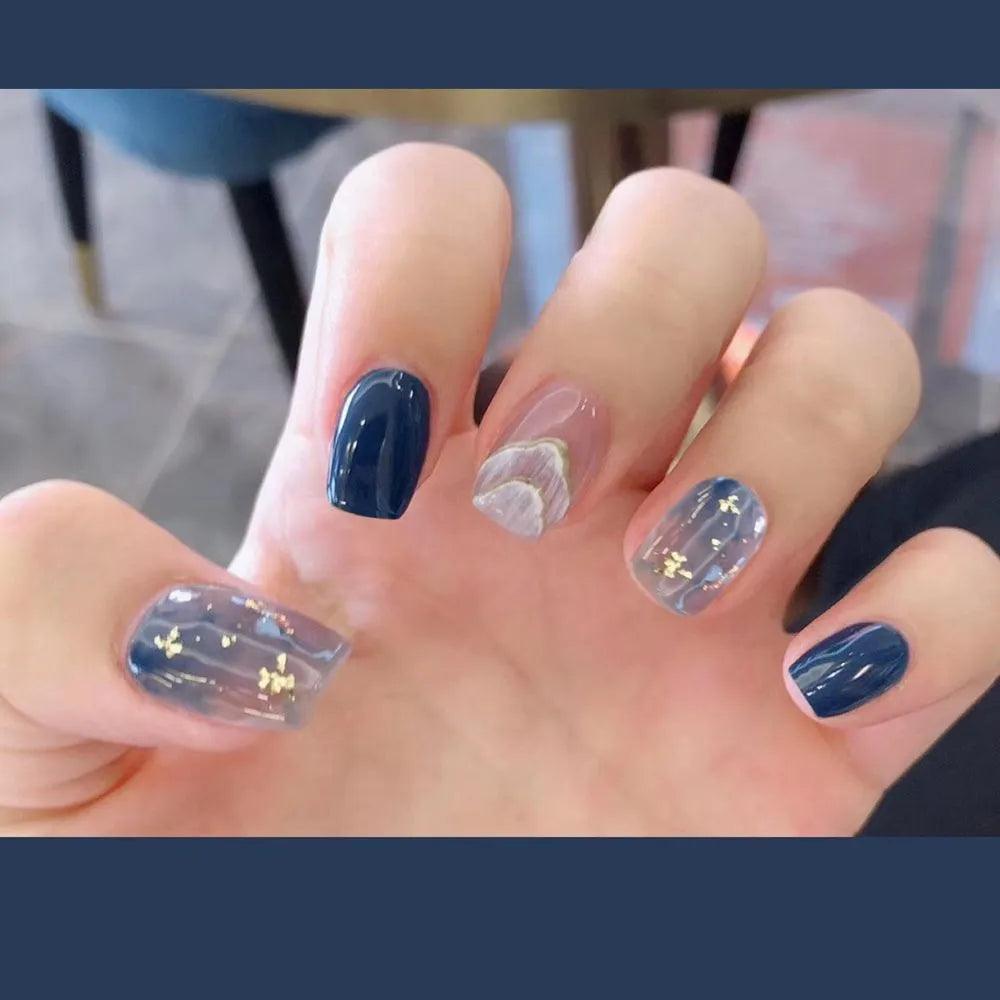24Pcs/Box Charming Pink Flame Short Ballet Wearable Fake Nails press on Square Head Full Cover Detachable Finished Fingernails - ItemBear.com