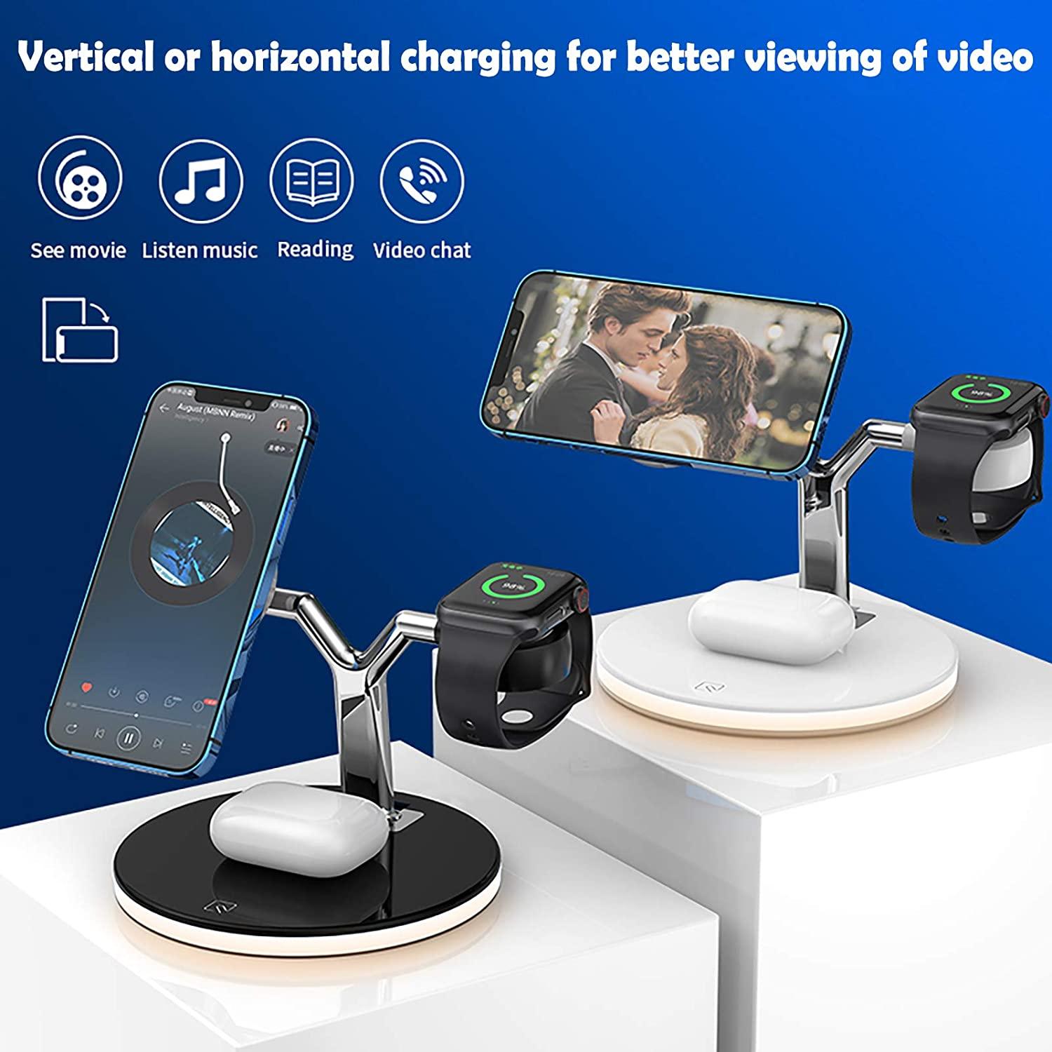 25W 3 in 1 Magnet Qi Fast Wireless Charger For Iphone 12 Mini Pro MAX Charging Station For Apple Watch 6 5 4 3 2 1 AirPods Pro - ItemBear.com