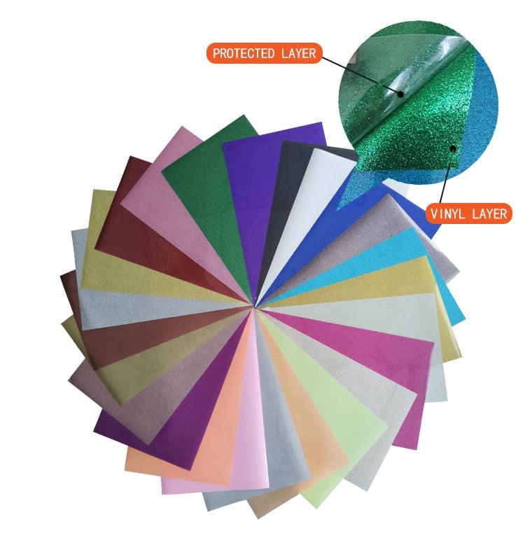 30cmx100cm Beautiful Color Glitter Heat Transfer Vinyl Film Heat Press Cutting Plotter Iron On HTV Film - ItemBear.com