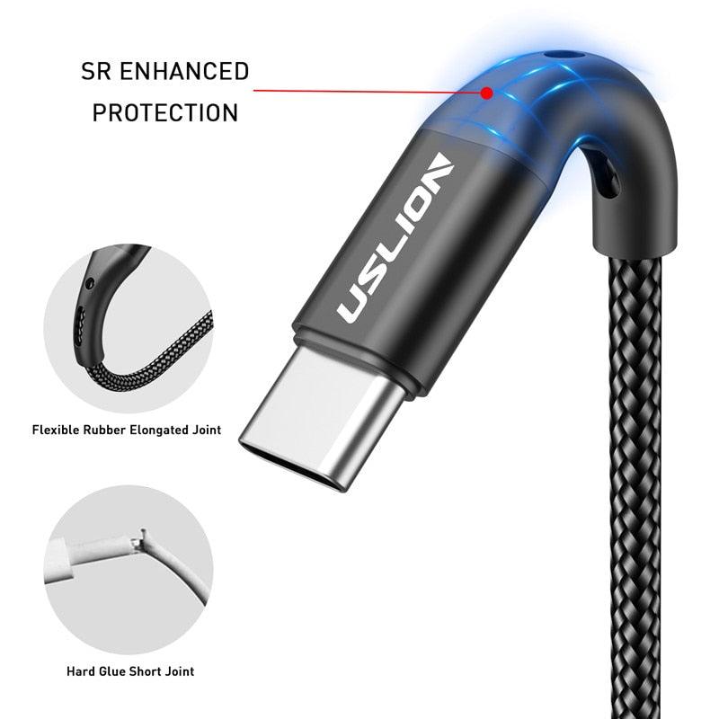 3A USB Type C Cable Wire For Samsung S10 S20 Xiaomi mi 11 Mobile Phone Fast Charging USB C Cable Type - C Charger Micro USB Cables - ItemBear.com