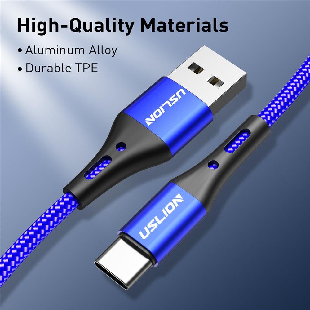 3A USB Type C Cable Wire For Samsung S10 S20 Xiaomi mi 11 Mobile Phone Fast Charging USB C Cable Type - C Charger Micro USB Cables - ItemBear.com