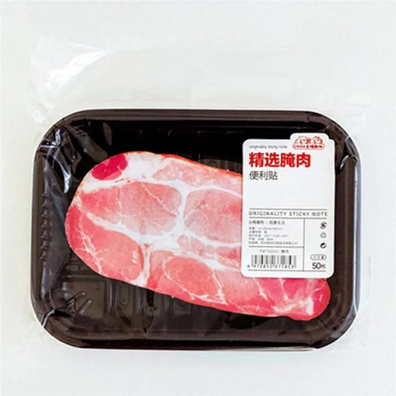 50 Pcs Novelty Funny Fish/Meat Memo Pads Cute Food Sticky Notes Planner Paper Sticker Memorandum School Supplies Stationery Gift - ItemBear.com