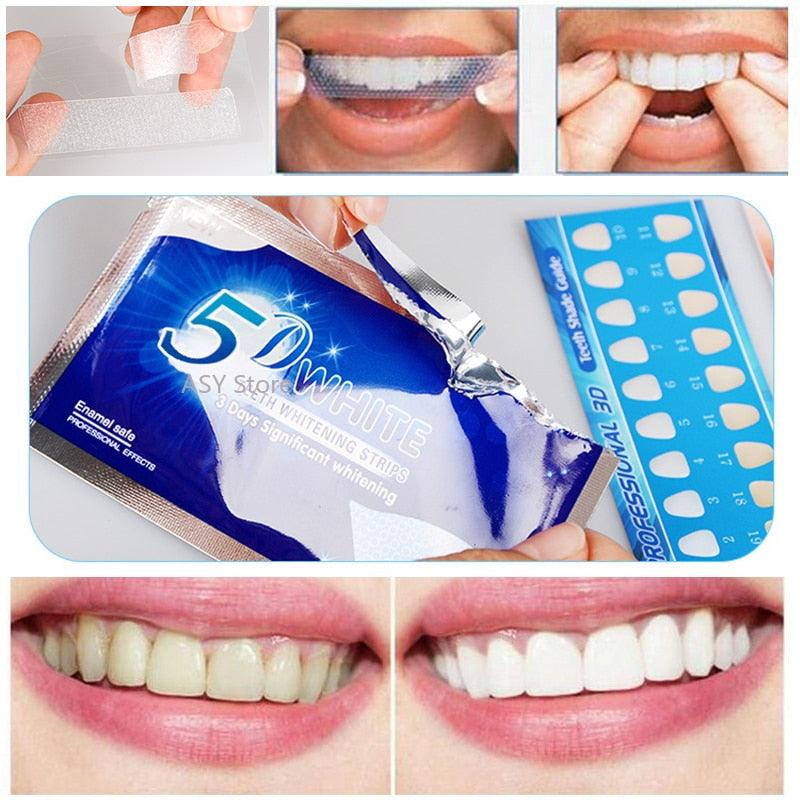 5D Gel Teeth Whitening Strips White Tooth Dental kit Oral Hygiene Care Strip for false Teeth Veneers Dentist seks Whiten gel - ItemBear.com
