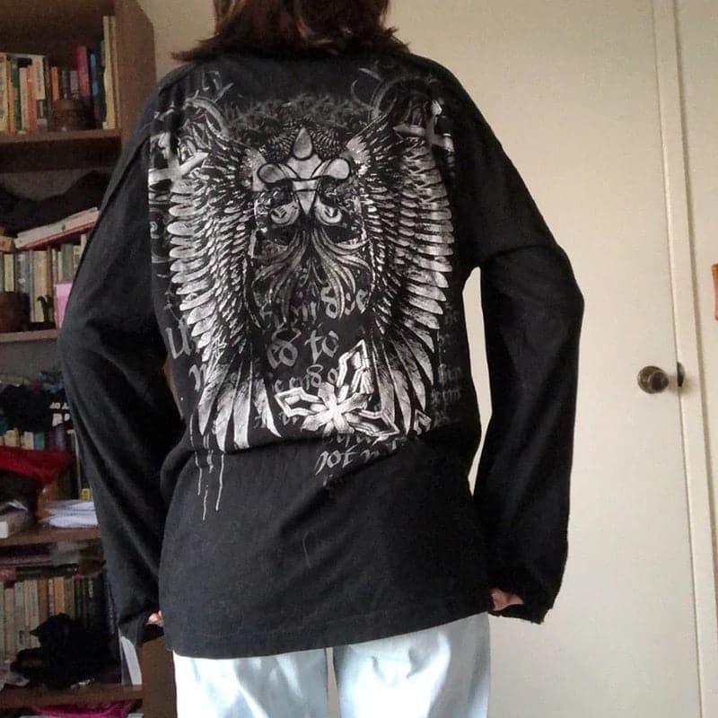 90s Fairy Grunge Graphic Long - Sleeve Tee - ItemBear.com