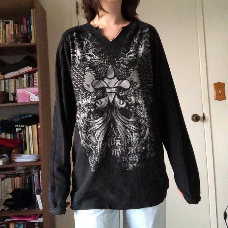 90s Fairy Grunge Graphic Long - Sleeve Tee - ItemBear.com