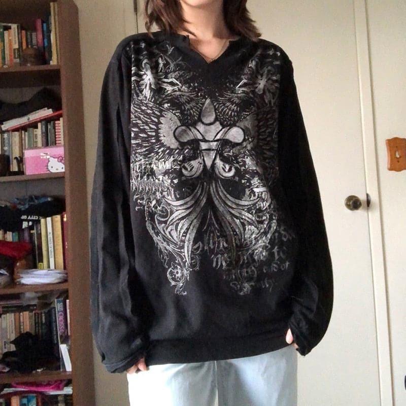 90s Fairy Grunge Graphic Long - Sleeve Tee - ItemBear.com