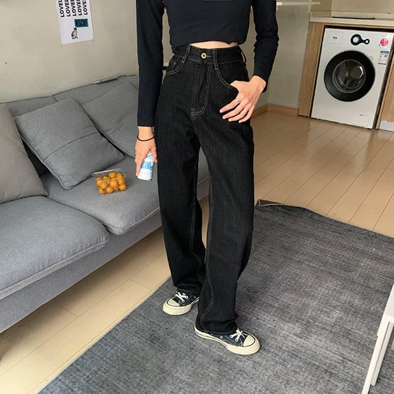 90s Vintage Baggy Dark Denim Jeans - ItemBear.com