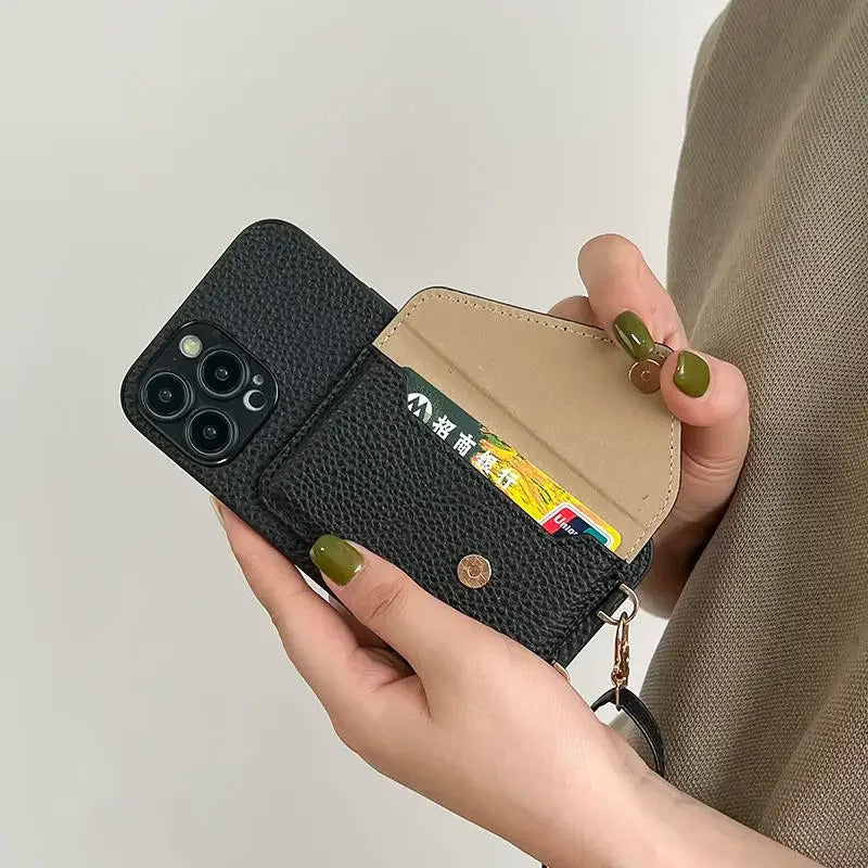 Secure Strap Leather Wallet Case