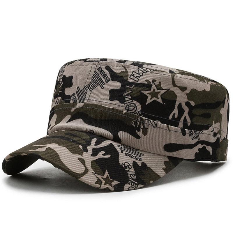 Adjustable Classic Plain Cap Vintage Army Military Cadet Style Hat Breathable Sun Protective Casual Cap - ItemBear.com