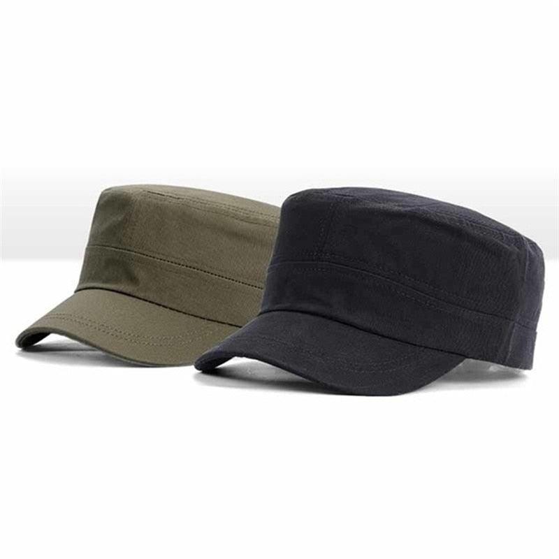 Adjustable Classic Plain Cap Vintage Army Military Cadet Style Hat Breathable Sun Protective Casual Cap - ItemBear.com