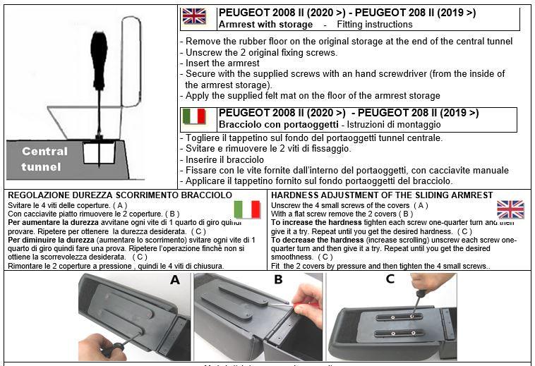 Armrest for Peugeot 208 (from 03/2019) and Peugeot 2008 (from 2020) - ItemBear.com