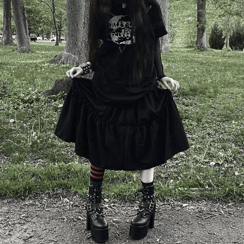@Chuupiee — Goth Midi Ruffle Skirt - ItemBear.com