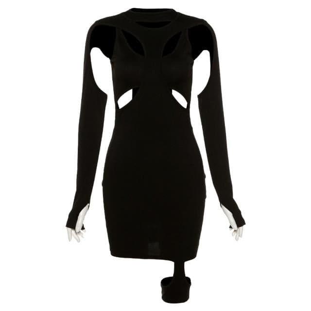 @YupRnTae — Hollow Out Cut - Out Bodycon Mini Dress - ItemBear.com