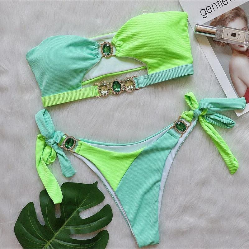 Athens Rhinestone Bikini Set - ItemBear.com