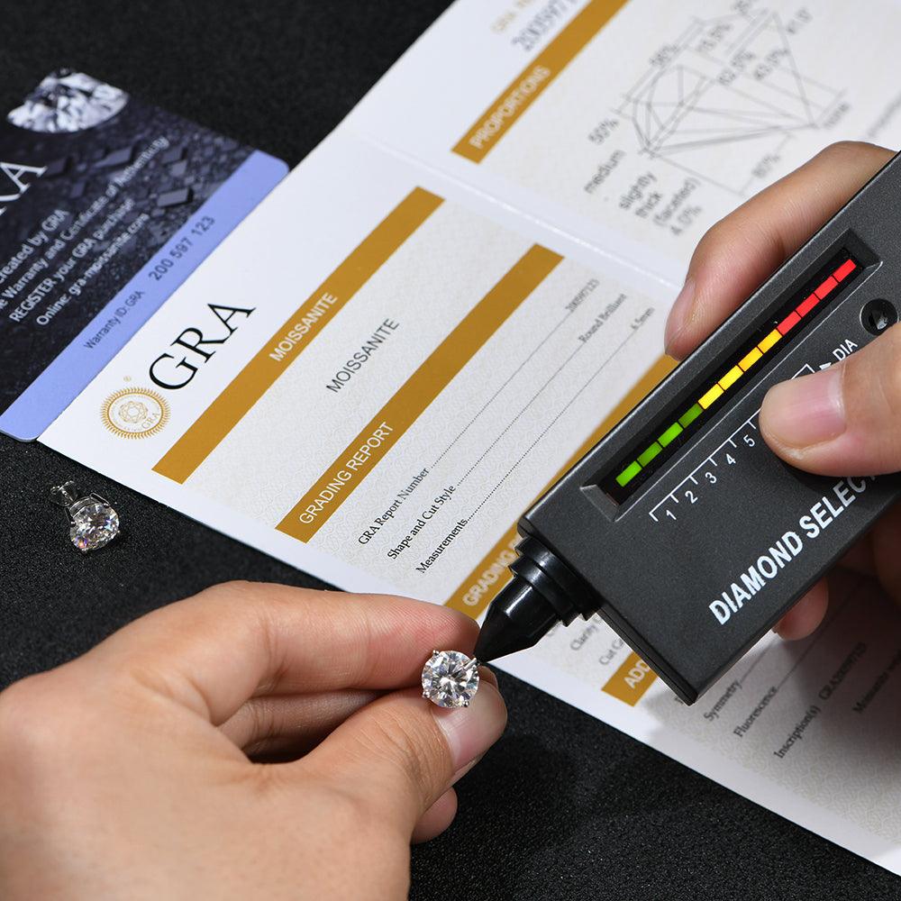 ATTAGEMS 2 Carat 8.0mm D Color Moissanite Stud Earrings For Women Top Quality 100% 925 Sterling Silver Sparkling Wedding Jewelry - ItemBear.com