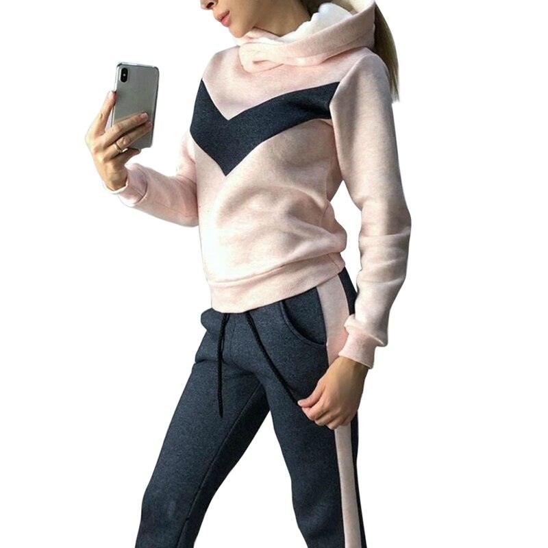 Autumn Winter 2 Piece Set Tracksuit Women Sportwear Fleece Hoodies Pullover Sweatshirts Baggy Trousers Jogger Pants Warm Outfits - Premium from ItemBear.com - Just $36.96! Shop now at ItemBear.com